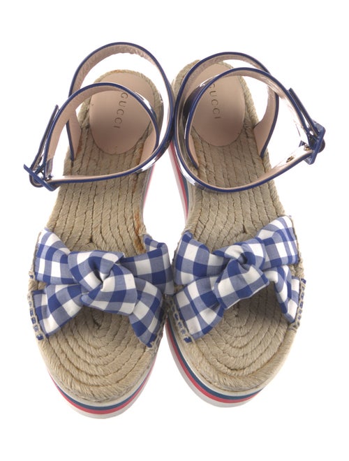 Gucci Sylvie Web Accent Patent Leather Espadrilles