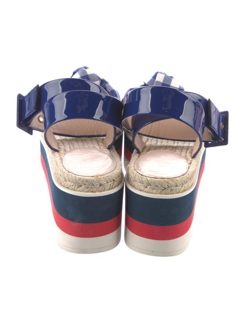 Gucci Sylvie Web Accent Patent Leather Espadrilles
