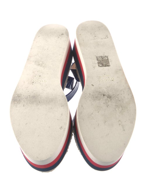 Gucci Sylvie Web Accent Patent Leather Espadrilles