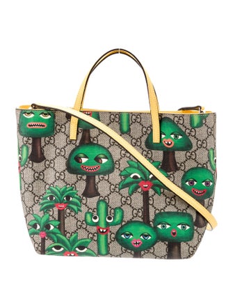 Gucci Kids' GG Supreme Smiling Plants Mini Tote