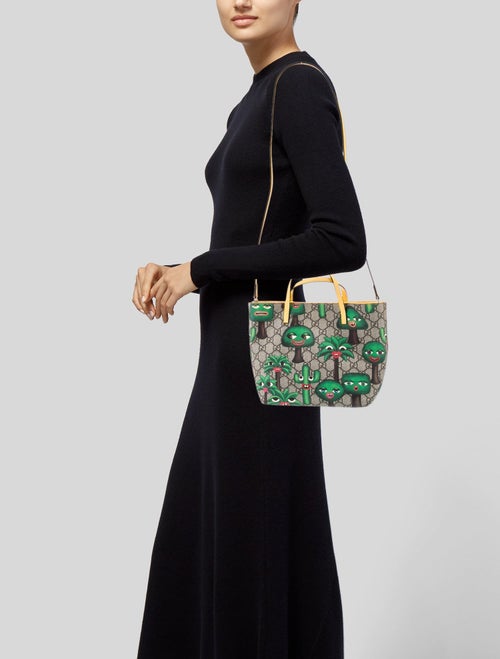 Gucci Kids' GG Supreme Smiling Plants Mini Tote