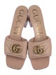 Gucci Double G Logo Leather Slides