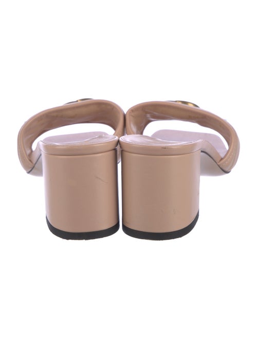 Gucci Double G Logo Leather Slides