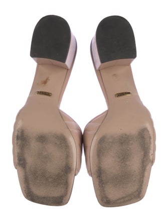 Gucci Double G Logo Leather Slides