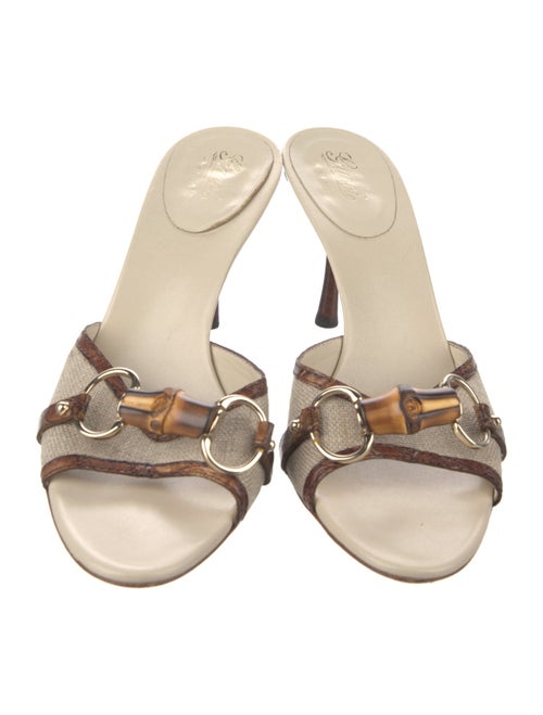 Gucci Flora Print Leather Slides