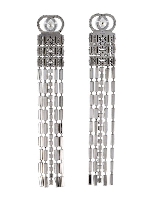 Gucci Crystal Web Tassel Drop Earrings