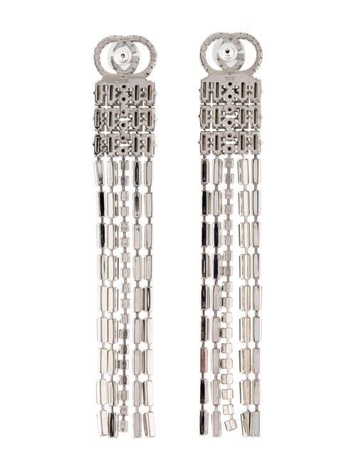 Gucci Crystal Web Tassel Drop Earrings