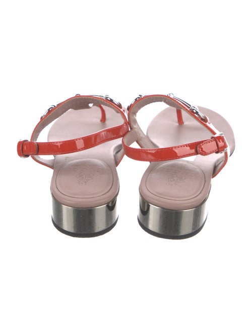 Gucci Horsebit Accent Patent Leather T-Strap Sandals