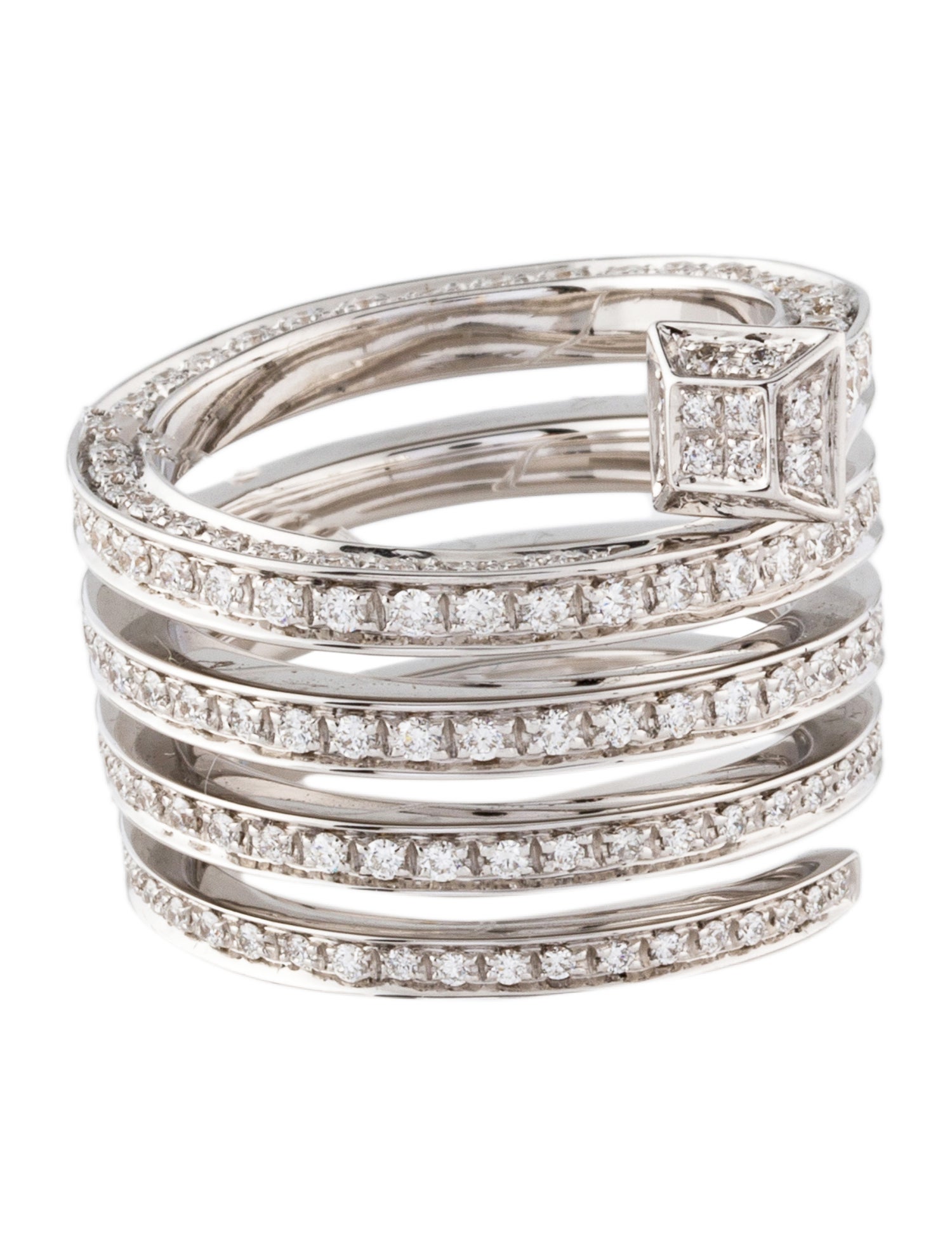 Gucci 18K 1.40ctw Diamond Chiodo Wrap Band