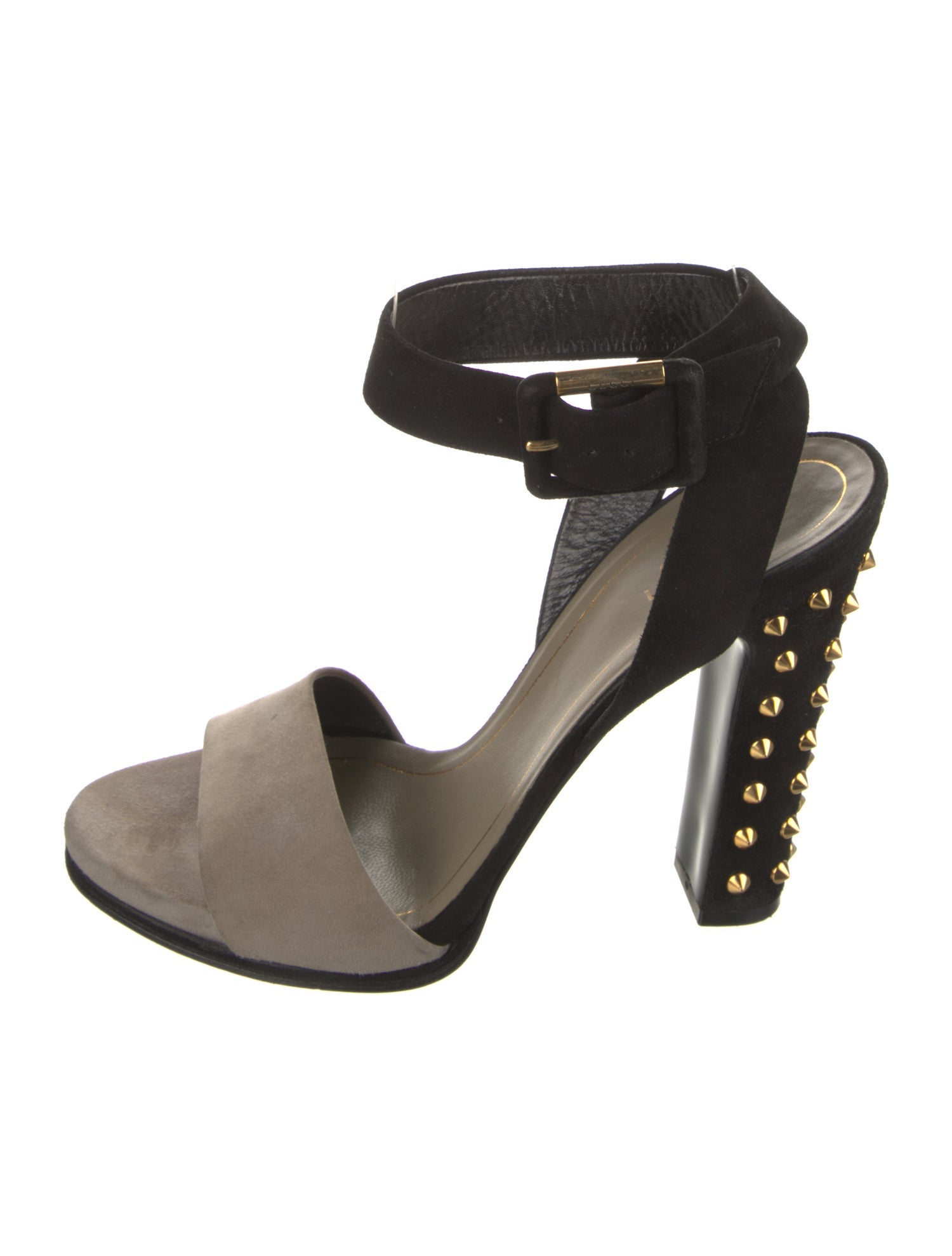 Gucci Suede Colorblock Pattern Sandals