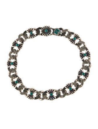 Gucci Flower Chain Link Collar Necklace