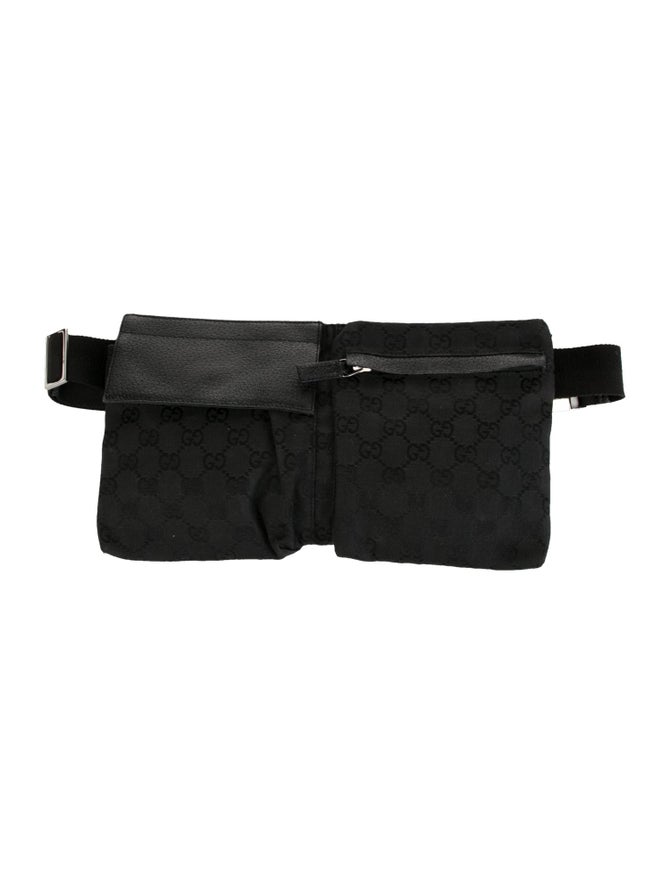 Gucci GG Canvas Belt Bag Vintage Black Waist Bags, Handbags