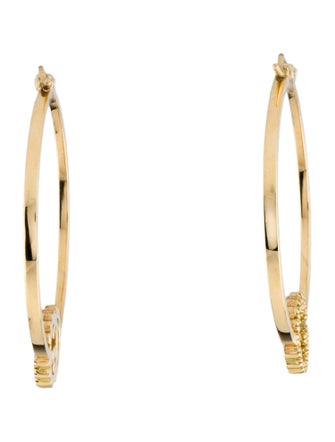 Gucci 18K Diamond GG Running Hoop Earrings