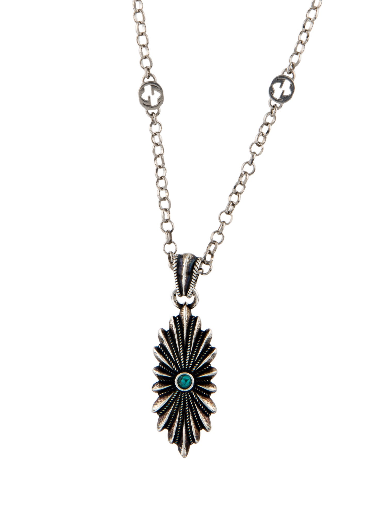 Gucci Enamel Pendant Necklace