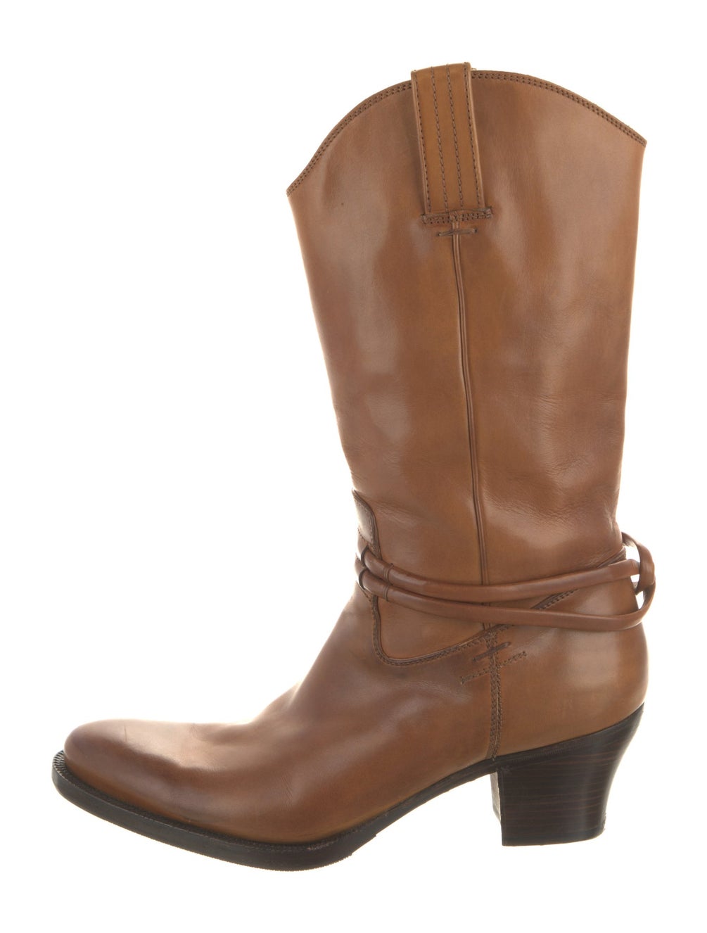 Gucci Leather Western Boots Brown Boots, Shoes GUC1636998 The