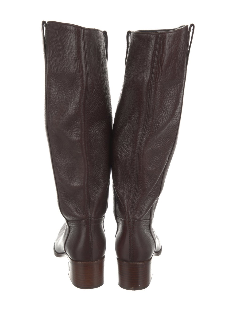 Gucci Interlocking G Logo Leather Riding Boots Brown Boots, Shoes