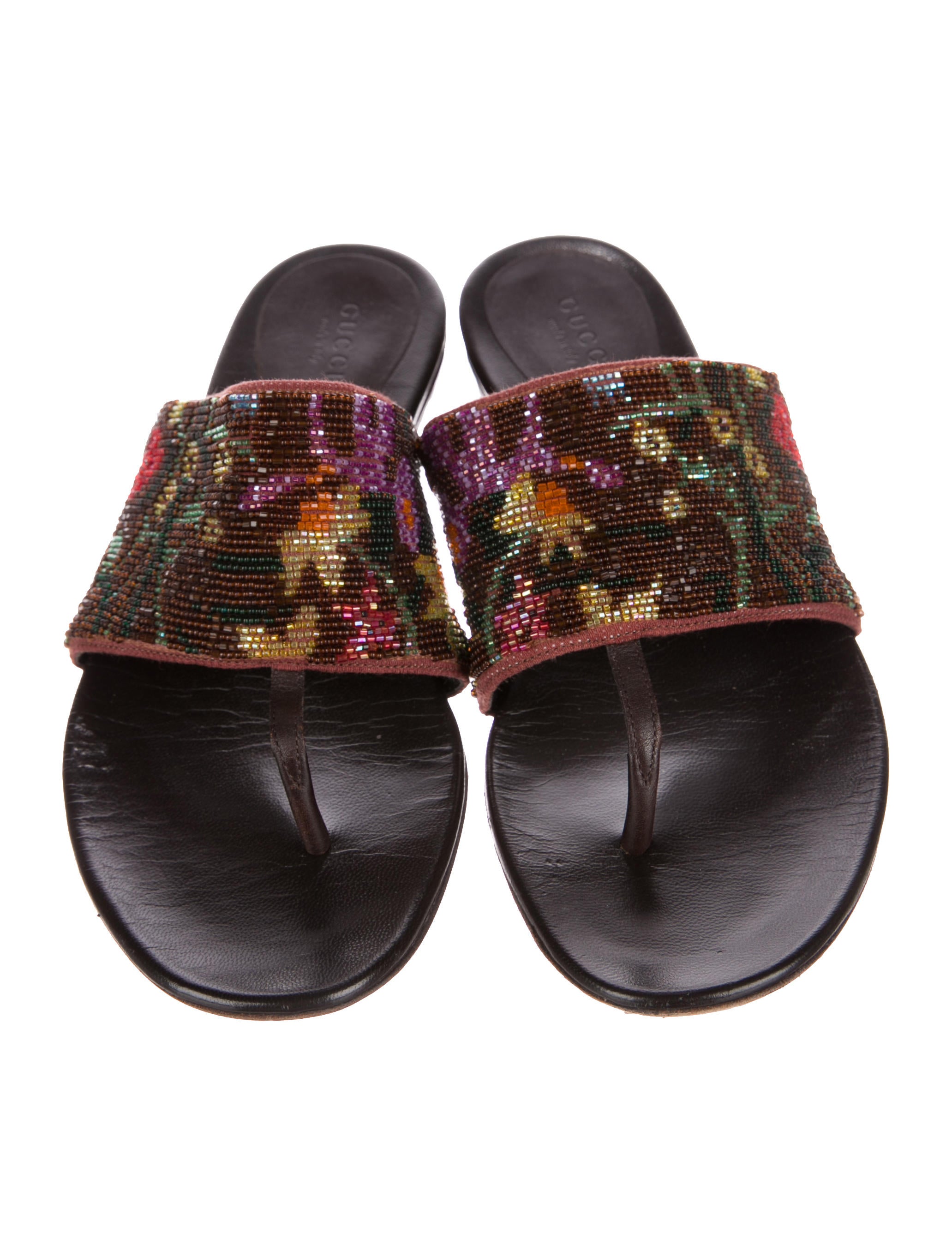Gucci Beaded Thong Sandals Shoes GUC163708 The RealReal