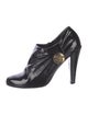 Gucci Patent Leather Pleated Accents Mules