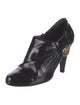 Gucci Patent Leather Pleated Accents Mules
