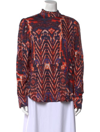 Gucci Leather Printed Blouse