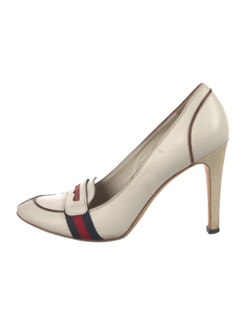 Gucci Sylvie Web Accent Leather Pumps