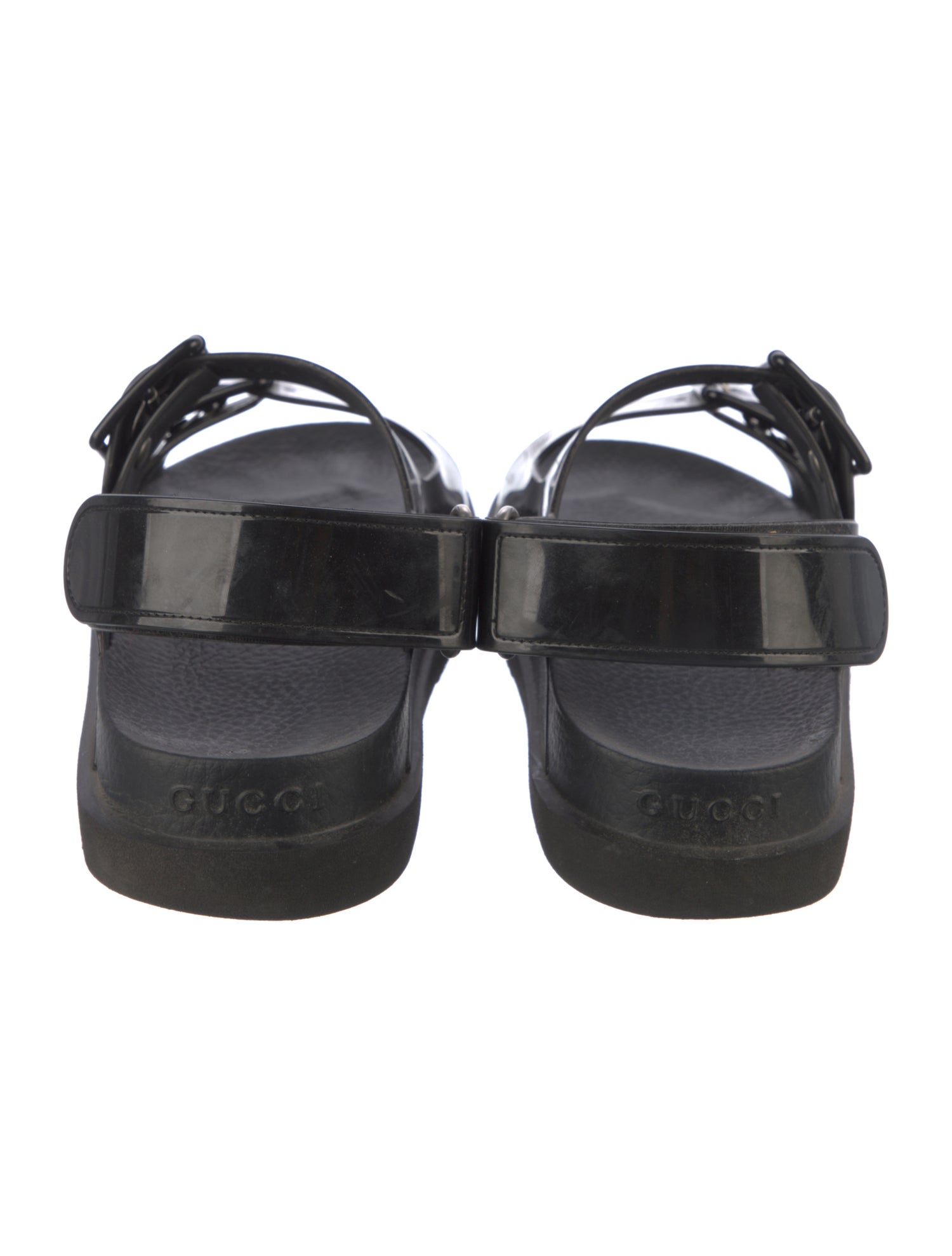 Gucci Double G Logo Rubber Slingback Sandals
