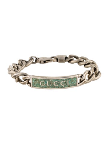 Gucci Link Enamel Logo ID Bracelet 18