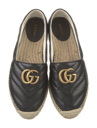 Gucci Double G Logo Leather Espadrilles