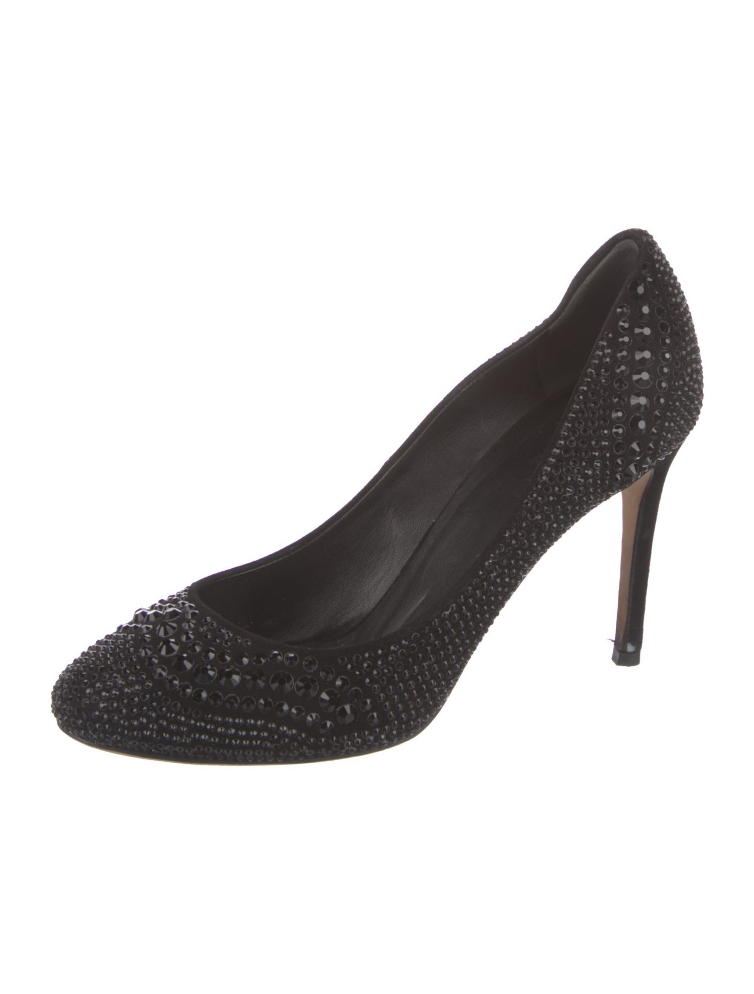 Gucci Suede Crystal Embellishments Pumps
