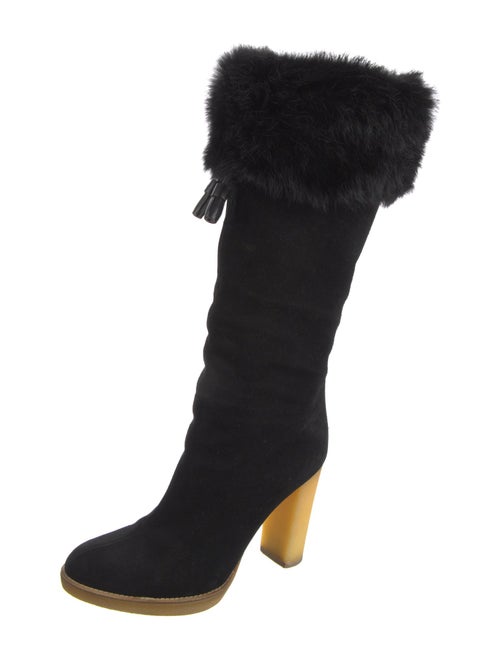 Gucci Suede Tassel Accents Riding Boots