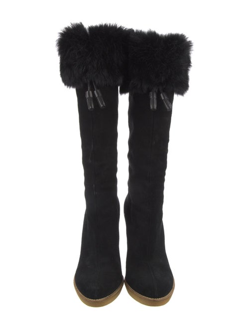 Gucci Suede Tassel Accents Riding Boots