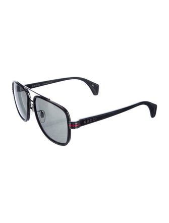 Gucci Web Accent Aviator Sunglasses