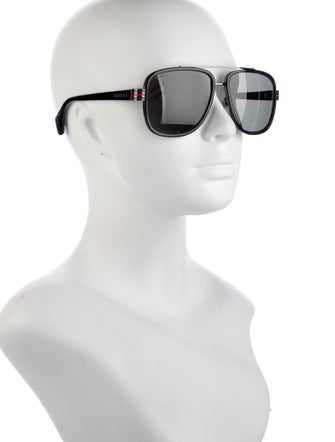 Gucci Web Accent Aviator Sunglasses