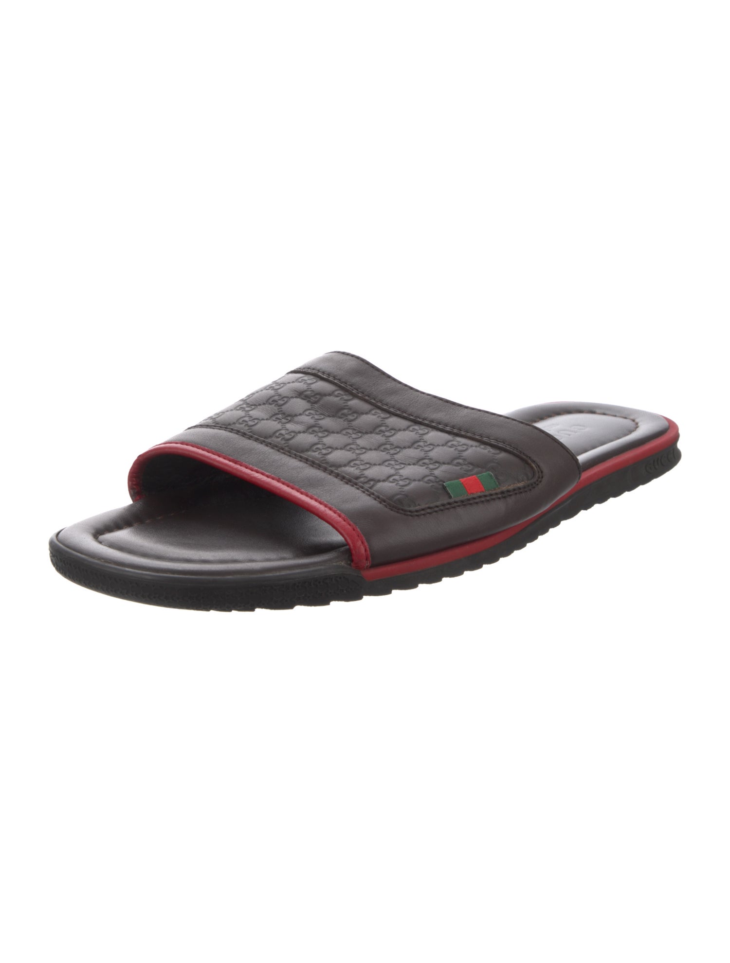 Gucci GG Logo Leather Slides