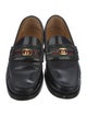Gucci Web Accent Leather Loafers
