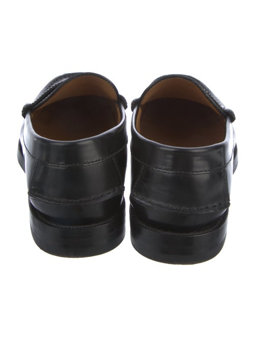 Gucci Web Accent Leather Loafers