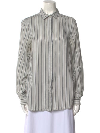 Gucci Silk Striped Button-Up Top