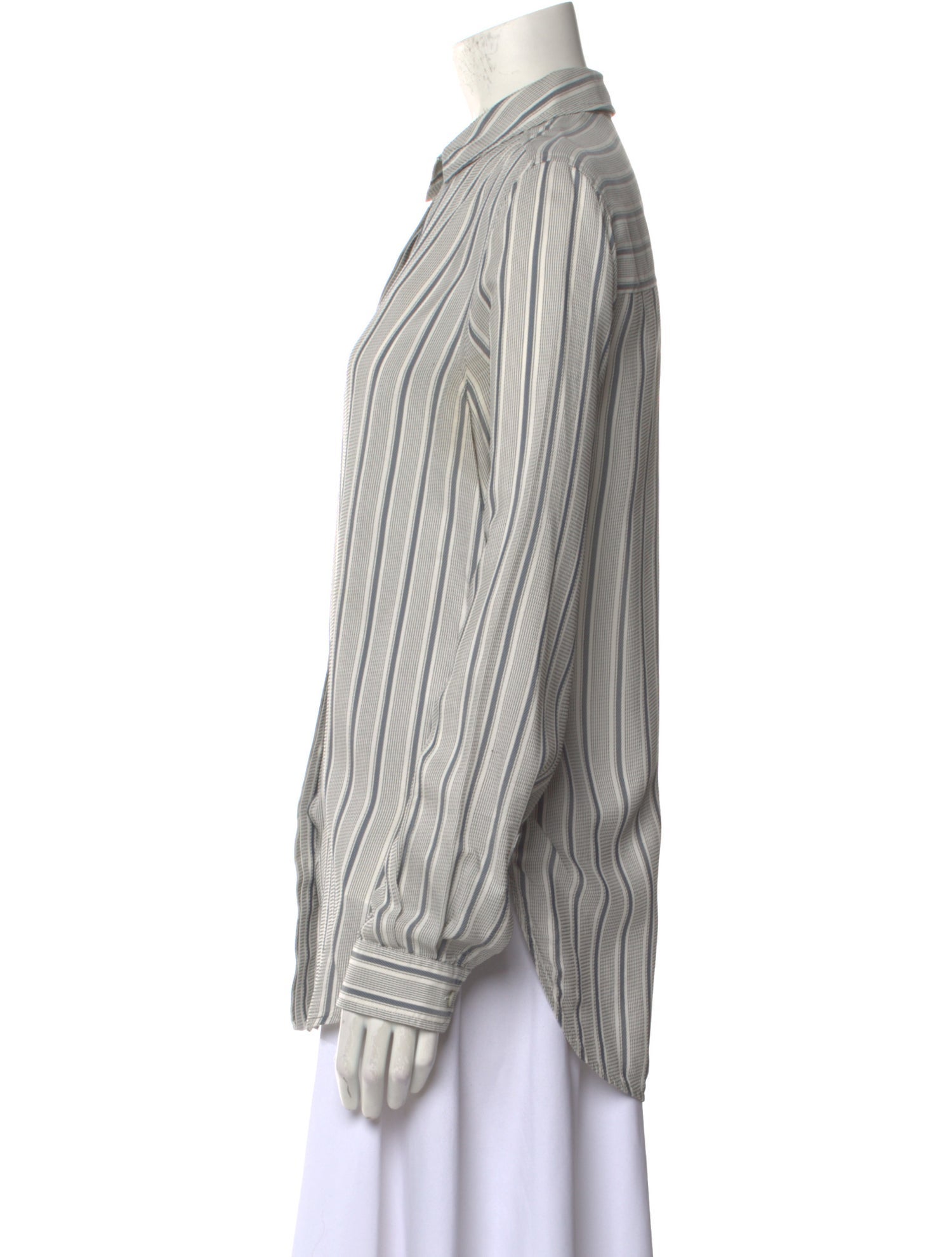 Gucci Silk Striped Button-Up Top