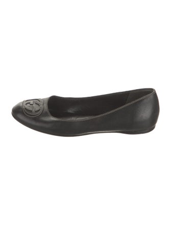 Gucci Interlocking G Logo Leather Ballet Flats