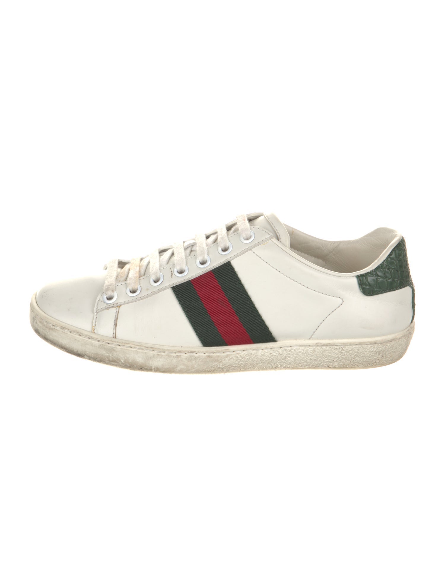 Gucci Web Accent Leather Sneakers