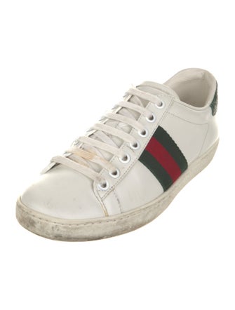 Gucci Web Accent Leather Sneakers
