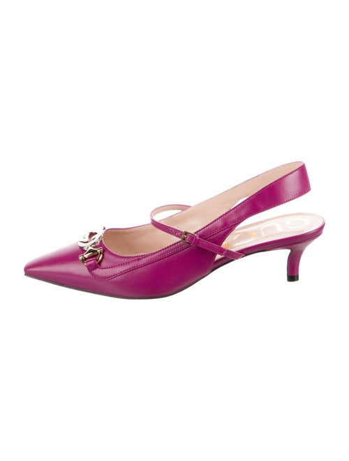 Gucci Interlocking G Horsebit Leather Slingback Pumps