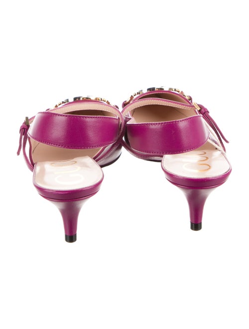 Gucci Interlocking G Horsebit Leather Slingback Pumps