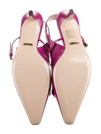 Gucci Interlocking G Horsebit Leather Slingback Pumps