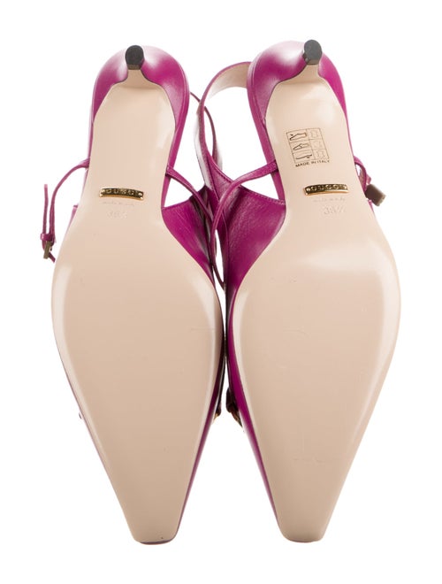 Gucci Interlocking G Horsebit Leather Slingback Pumps