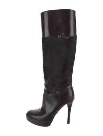 Gucci Horsebit Accent Ponyhair Boots