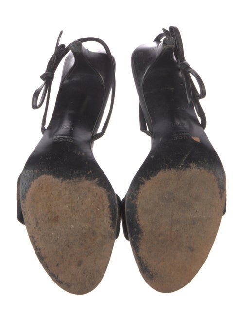 Gucci Leather Bow Accents Slingback Sandals