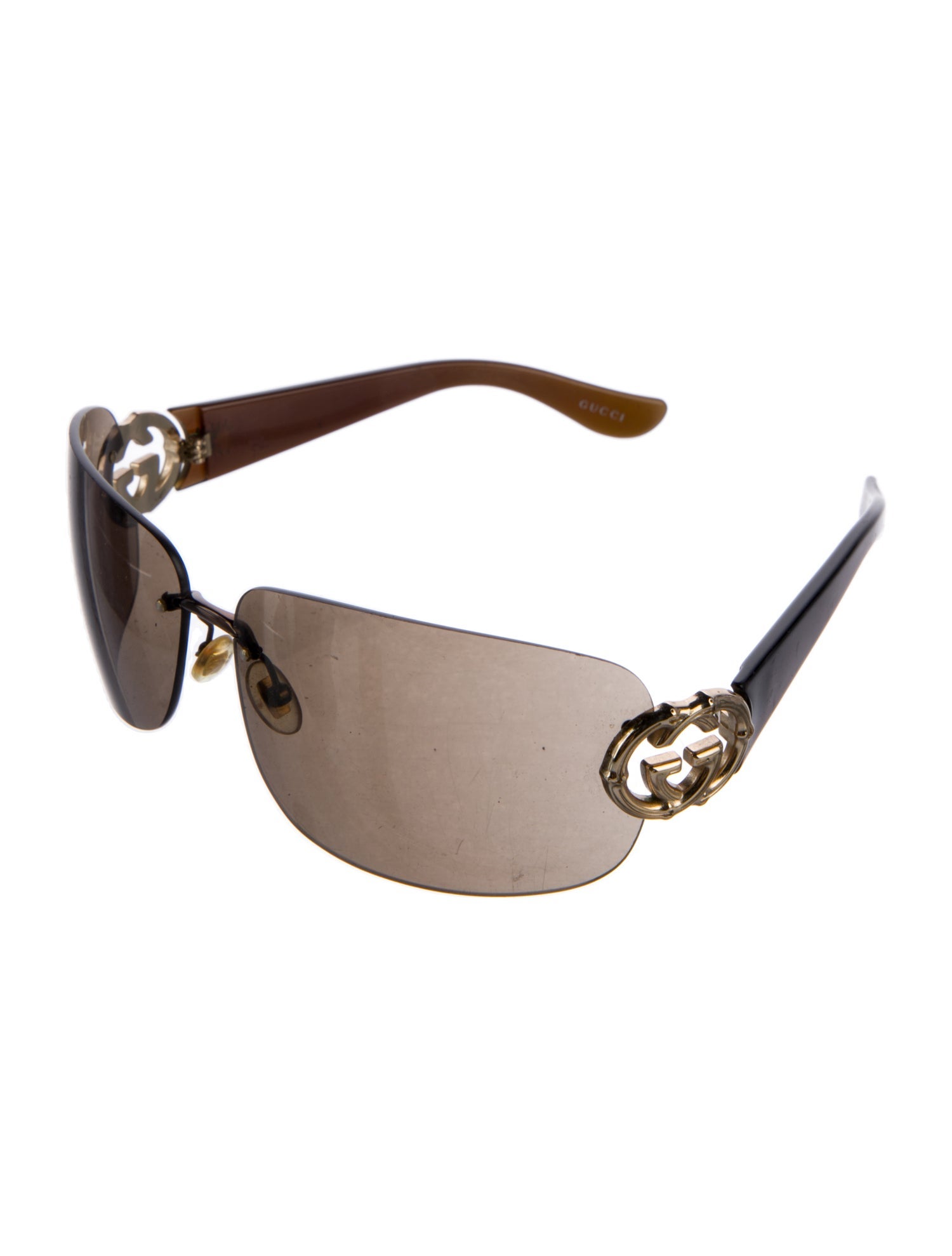 Gucci Hasler Horsebit Accent Shield Sunglasses