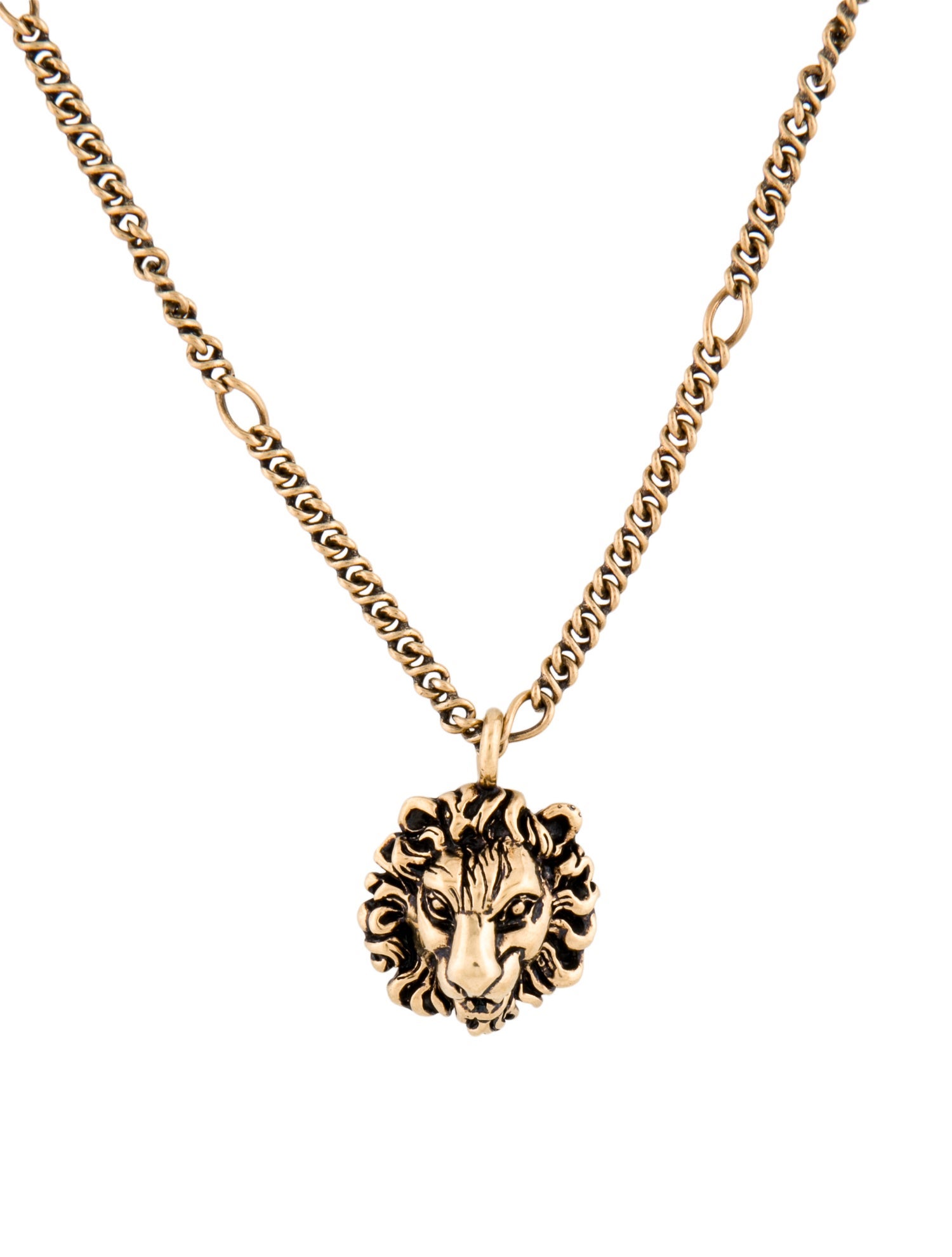 Gucci Lion Head Pendant Necklace - Gold-Tone Metal Pendant