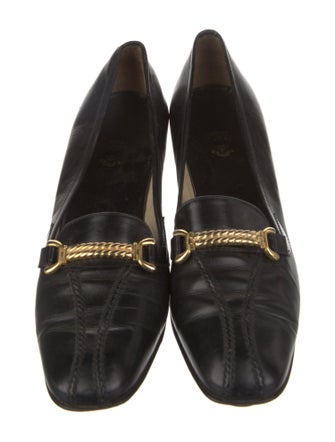 Gucci Web Accent Leather Pumps